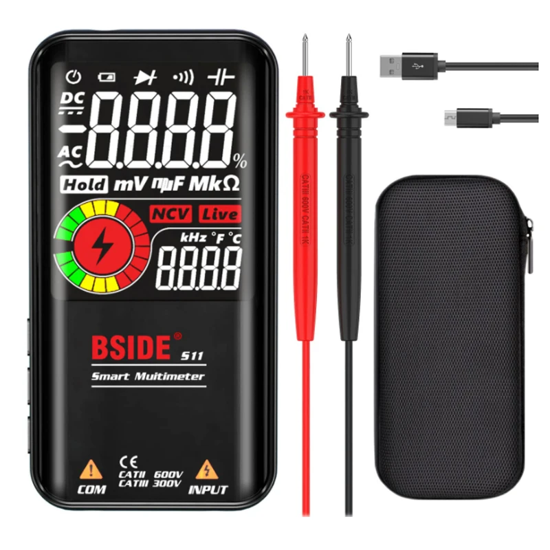 BSIDE A10 S11 S20 Digital Multimeter Profesional multimetro Smart DC AC Voltage Capacitor Ohm Diode NCV Hz EMF Tester Detector