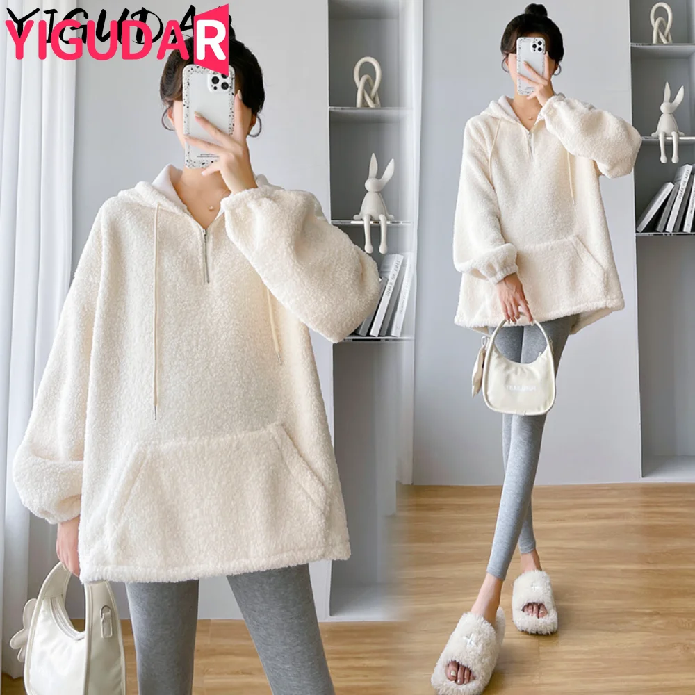 Maternity hoodies Sweatshirt pregnant women clothing y2k pregnancy photoshoot Hoodies Pullover Winter Long Sleeves Sweater