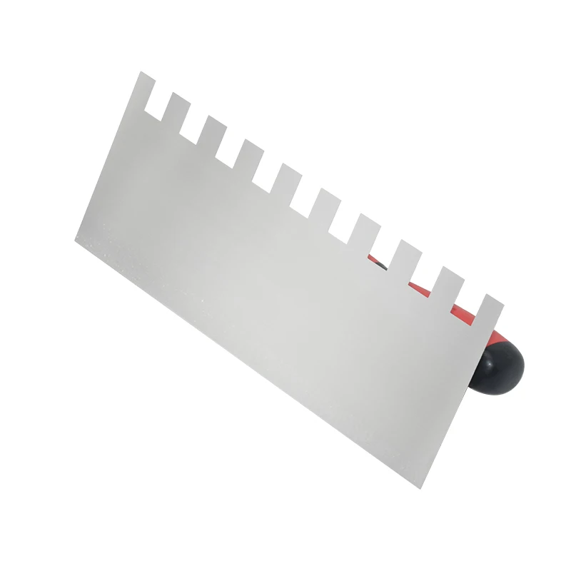 Stainless steel square tooth spatula tool rubber handle tile paving wall construction tools