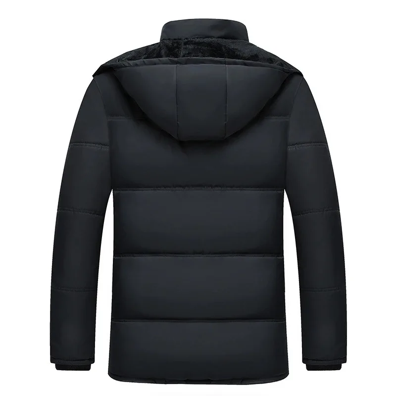 Men Loose Oversized Warm Cotton Parkas Men Thick Fleece Lined Winter Outer Jackets Men Warm Daily Coldproof Tops Elderly Males
