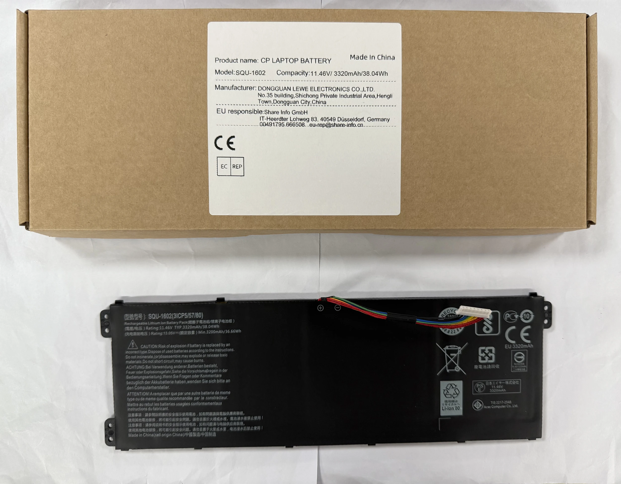 

SQU-1602 SQU-1604 Аккумулятор для ноутбука X5-CP5D1 CP5E1 CP5S1 CP7D1 CP7S1 916Q2271H QL9S06 для LG E526 E527 15U480/470 15UD470