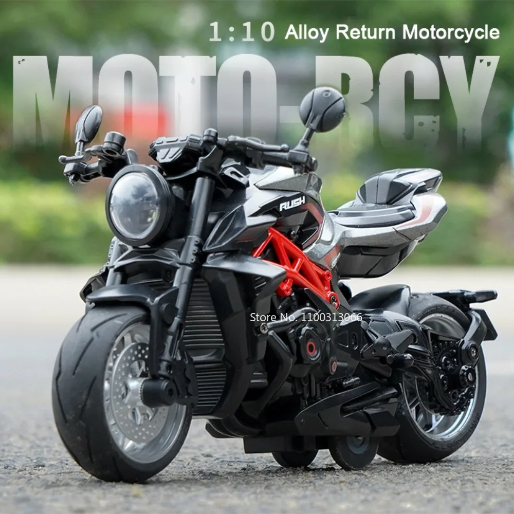 

1:10 Alloy Motorcycle Model Toy Diecasts with Light Sound Motorcycle High Simulation Metal Sports Motorbike Model Kids Toys Gift