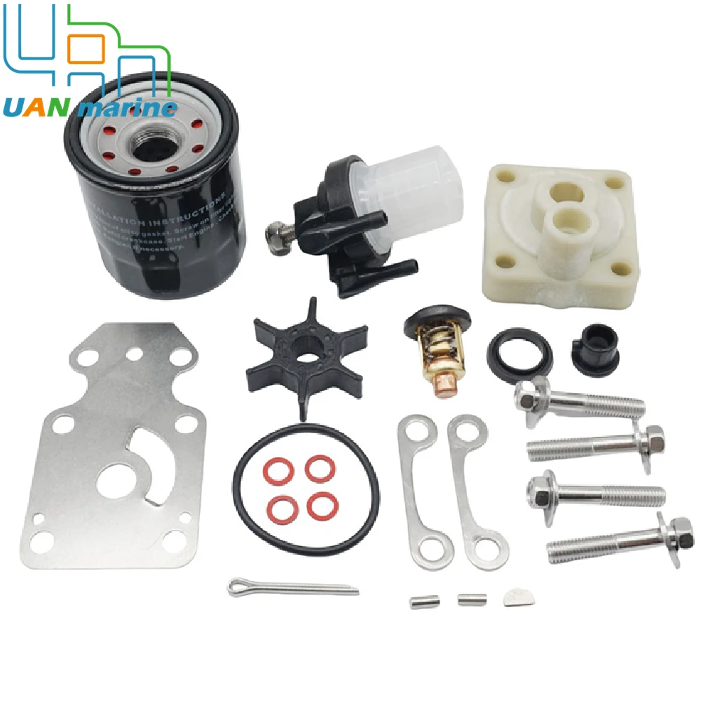 15HP F15C 4-Stroke Maintenance Kit for Yamaha Outboard Marine  With Thermostat 6AH-W0078 61N-24560-10 5GH-13440-60 66M-12411-01