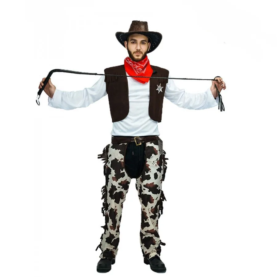 

Halloween Party Cosplay Game Costume Western Cowboy Stage Performance Clothes Men's Costume Dress up Clothes Role Play
