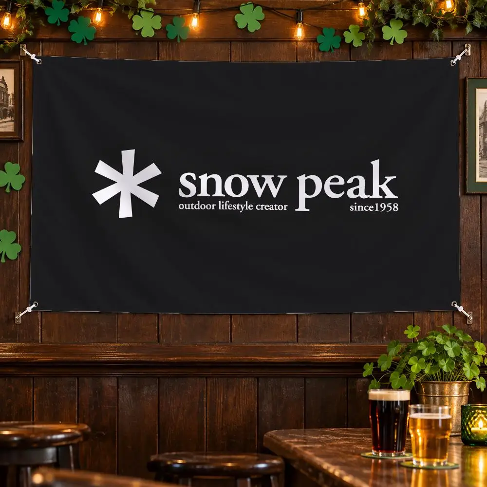 Snow Peak Flags No Hem Banner Anti Fade Washable Home Wall Decor Multi Sizes