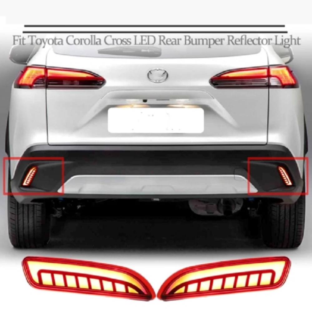 

2Pcs LED Reflector Car Rear Bumper Light for Toyota Corolla Cross XG10 2021 2022 2023 3-in-1 Functions Signal Lamps