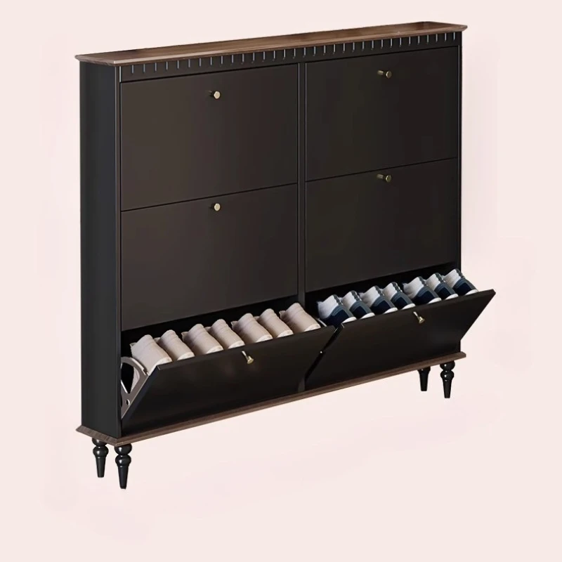 

Средневековый ультратонкий шкаф для обуви, входной шкаф с опрокидывающимся ведром у двери дома, очень узкий входной вход