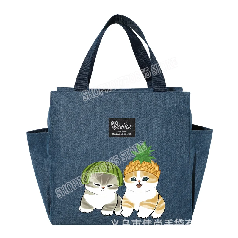 Mofusand Lunch Bag Cute Kawaii Cartoon Women Men Insulated Ice Bags Outdoor Picnic Portable Handbag Bento Insulated Packet Gift