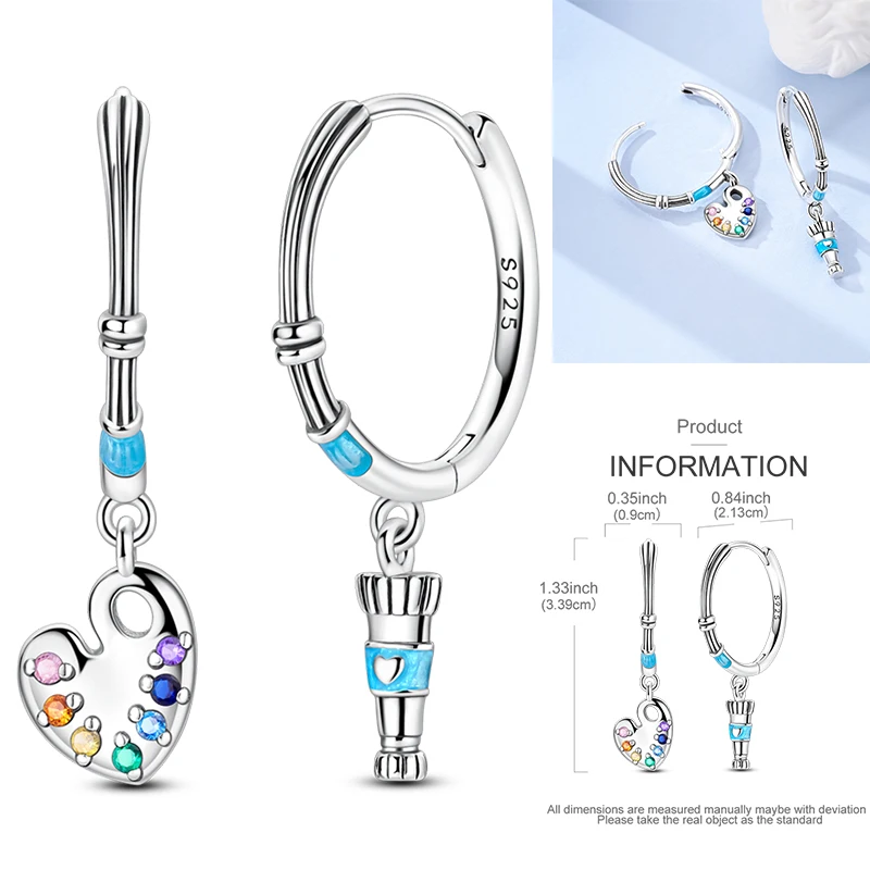 925 Sterling Silber Bunte Creolen Ohrringe mit Erdbeere, Libelle, Sonnenblume, Krabbe, Mantarochen und Lebensbaum als Geburtstagsgeschenk für Frauen – Detail 22