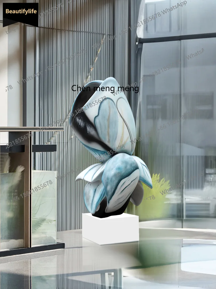 

B456 FRP креативная растительная скульптура лобби отеля искусство мягкое украшение, большое напольное украшение вход