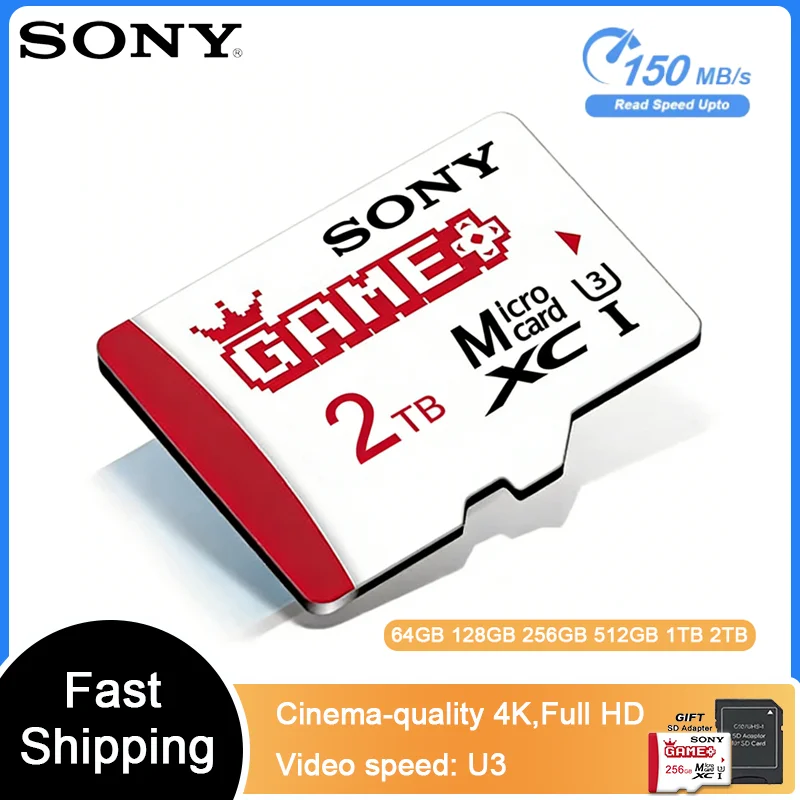 

SONY High Speed Micro SD Card 1TB 2TB 128GB 512GB 256GB A2 U3 V30 TF Memory Flash Cards for Xiaomi Phone Computer