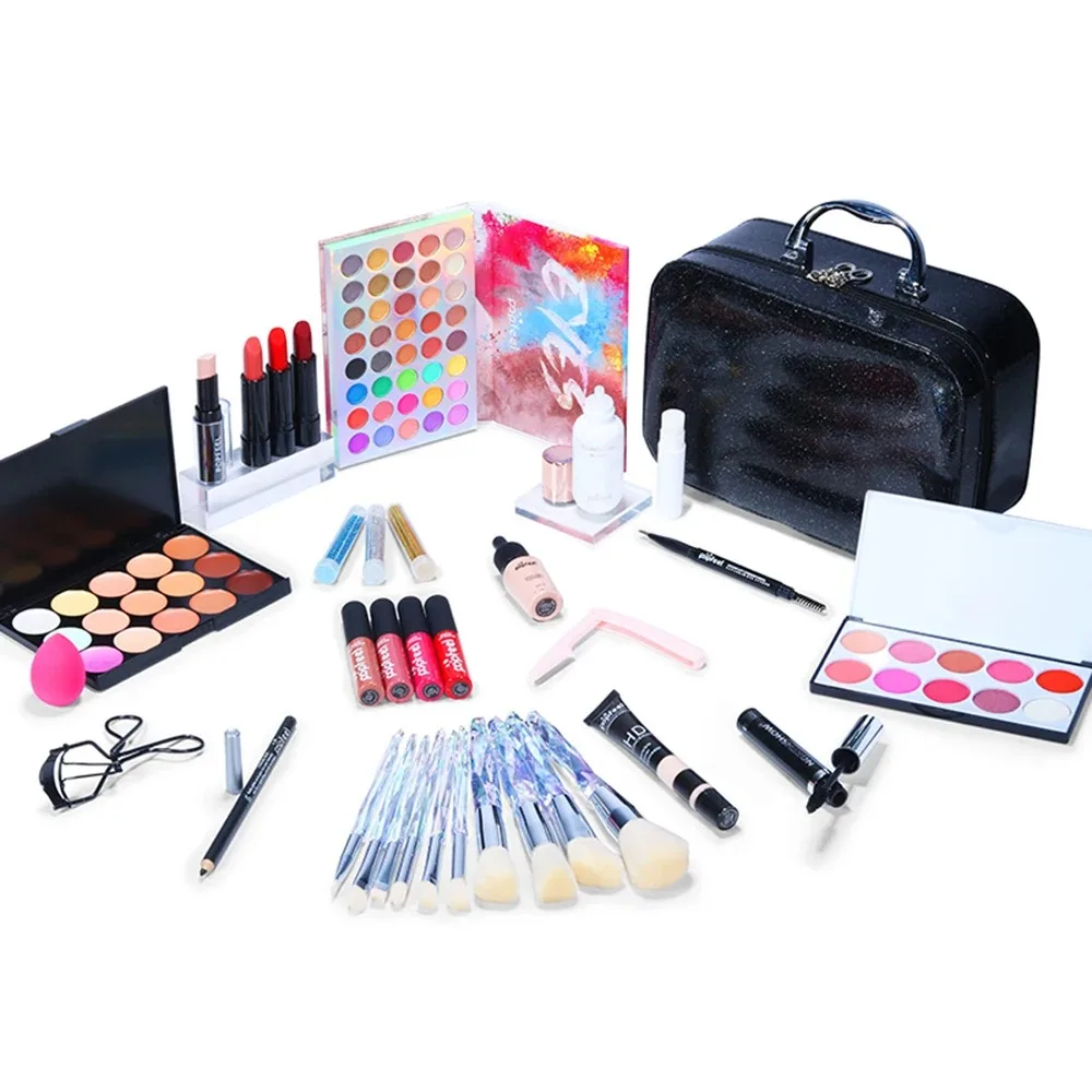 Popfeel Alles In Één Make-Up Kit Voor Vrouwen Volledige Set, Alles In Één Make-Up Sets Met Wenkbrauw Eyeliner Oogschaduw