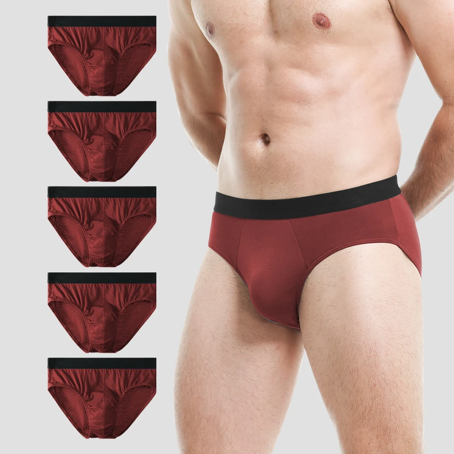 

5PCS Men's all-cotton underpants. Men's thin all-cotton briefs for summer. Low-waisted and sexy underpants. Men's plus-size unde