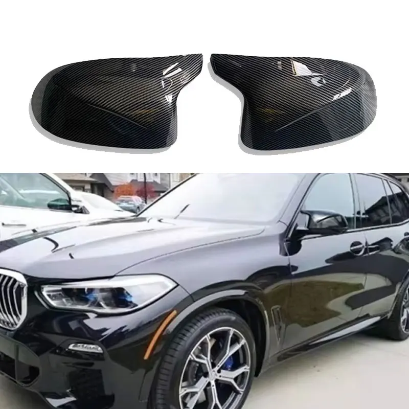 

Auto Car Rear View Side Mirror Cover Trim for BMW F25 X3 F26 X4 F15 X5 F16 X6 2014 2015-2018 Bright black Carbon Fiber Style