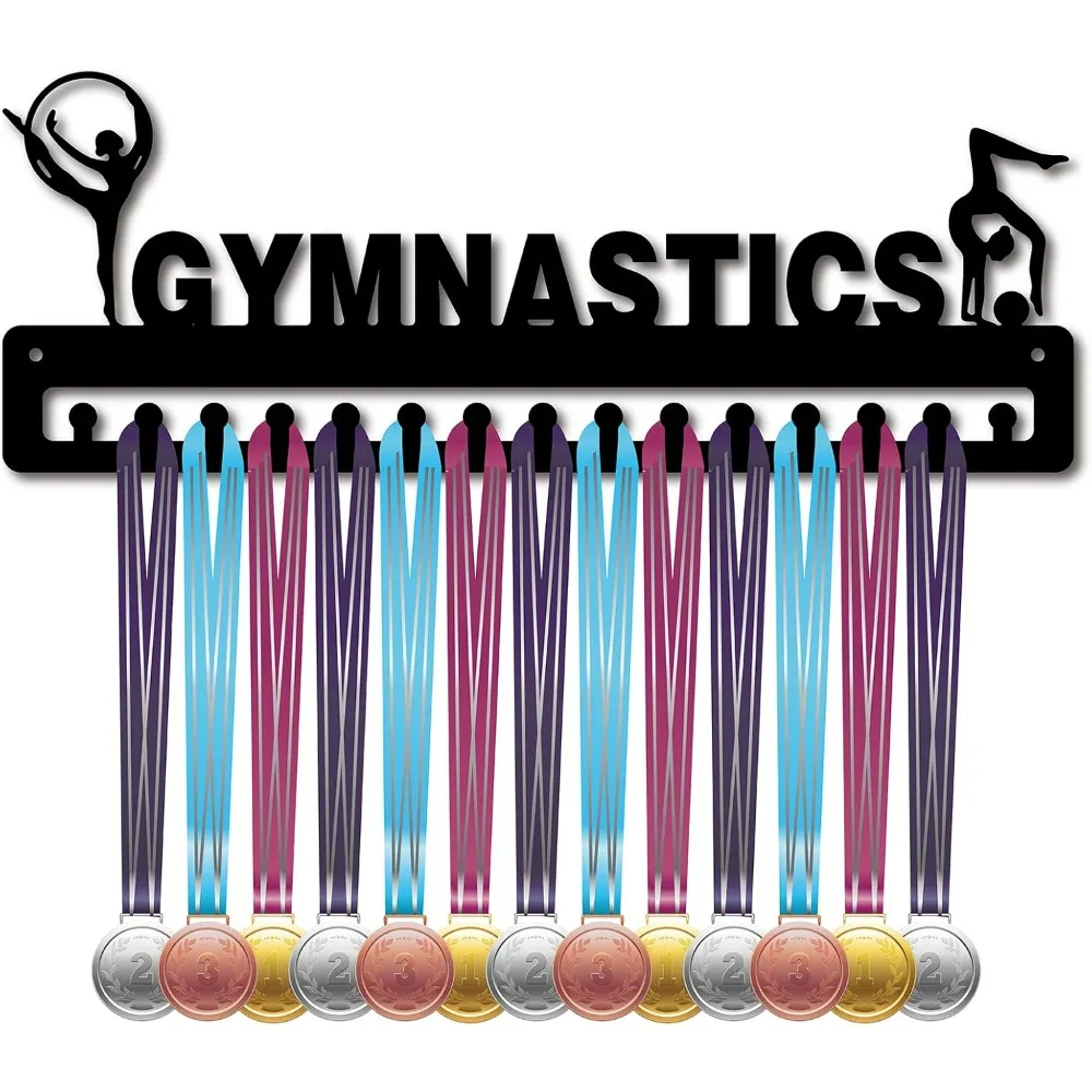 Gymnastics Medal Holder Display Sports Medal Hanger Display Awards Metal Holder Rack Frame Wall Mounted for Athletes Medalist