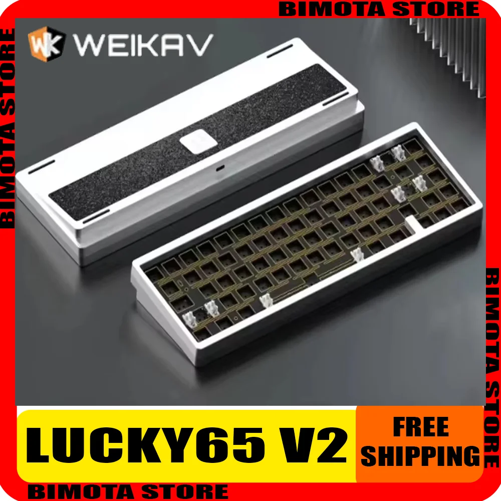 

Weikav Lucky65 V2 Mechanical Keyboard Kit Tri Mode Usb/2.4g/Bluetooth Customization Gaming Keyboard Rgb Hotswap Gasket Structure