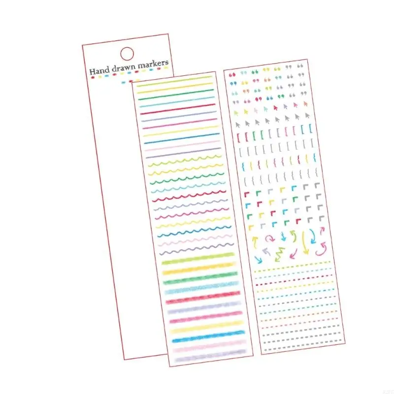 J2FC Colorful Die Cut PET Tape Pre-cut Matte Finish PET Sticker For Notebook Journal