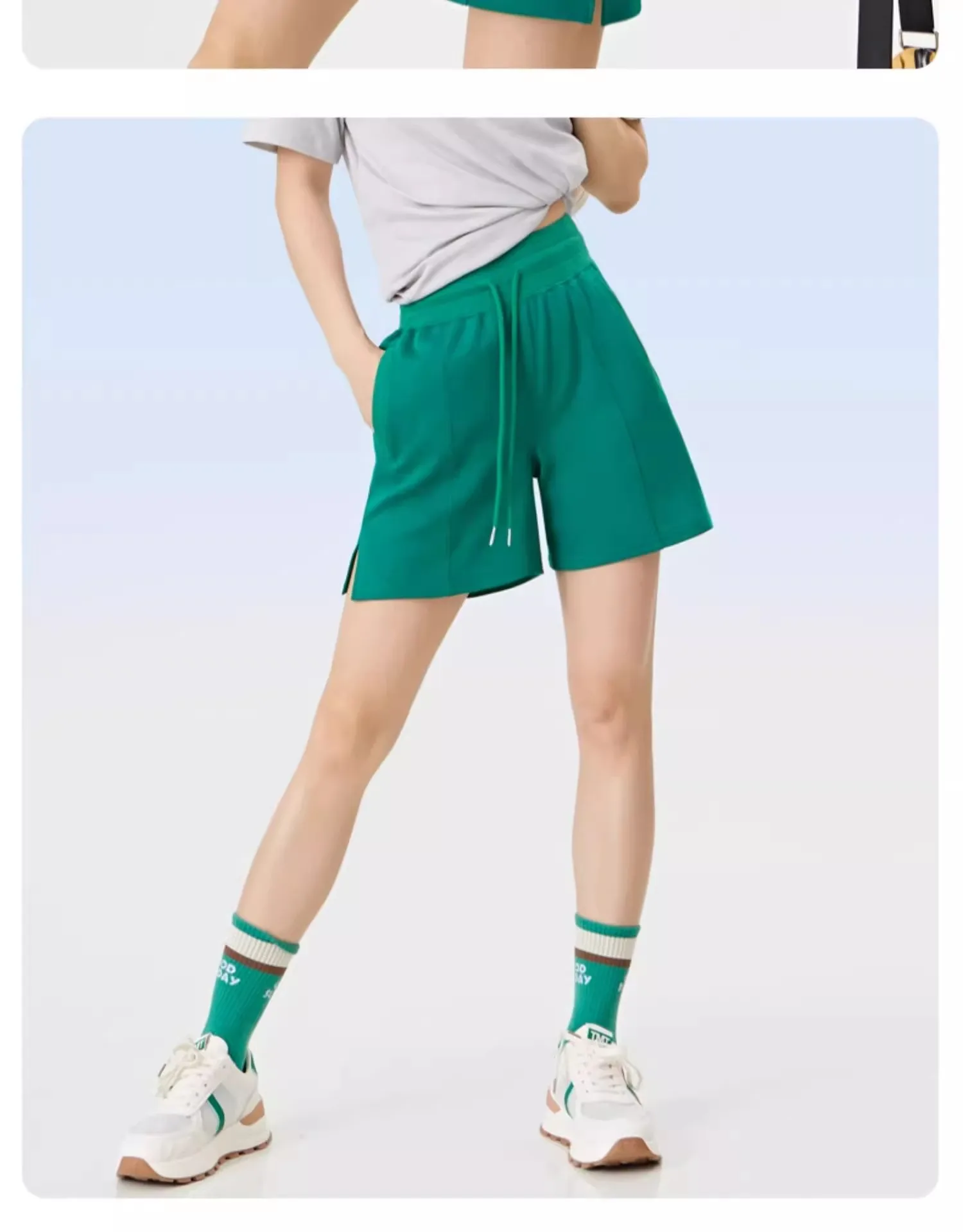 Women's quick-drying fitness loose-fitting sports five-point pants running training casual straight breathable pants spring
