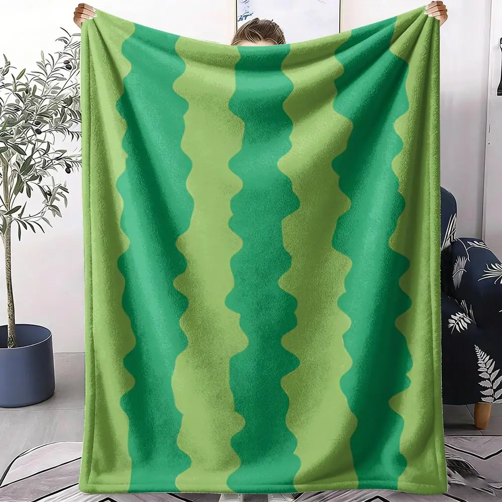 Watermelon Texture Throw Soft Flannel Throw Summer AC Blanket Lightweight Cool Nap Blanket for Sofa Bed Couch Travel