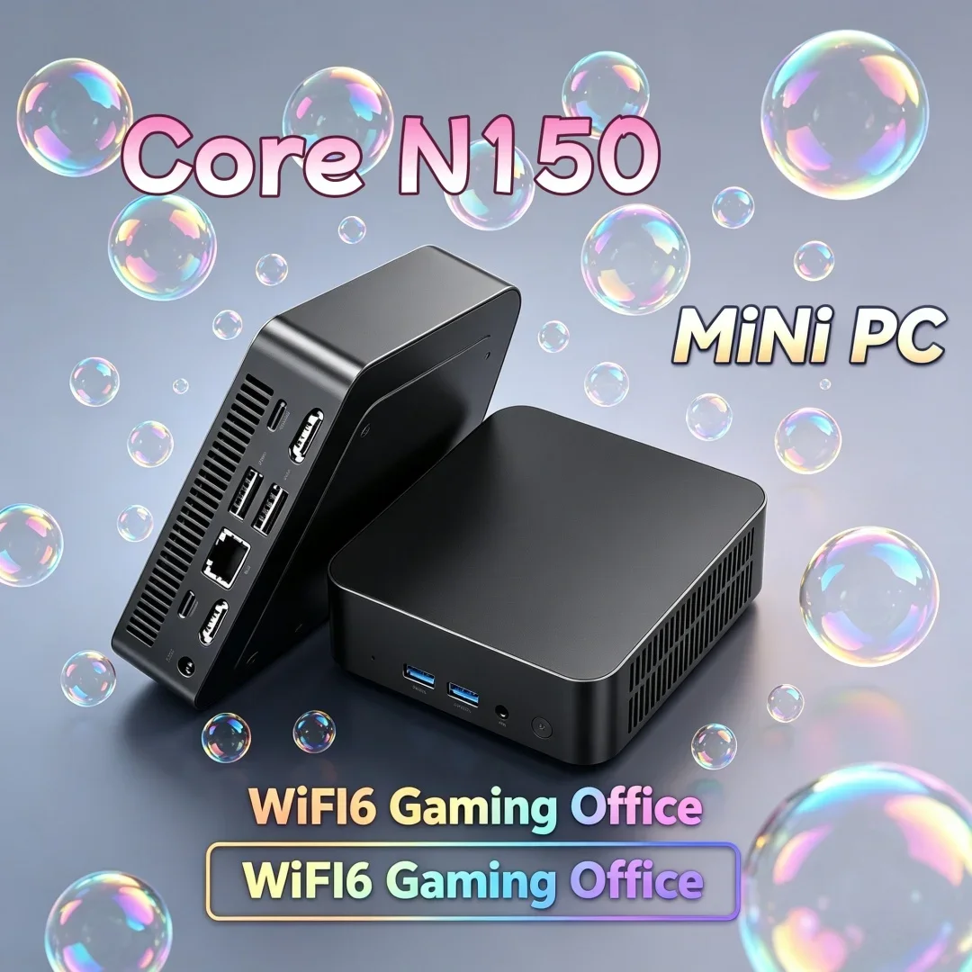 Core N150 Sturdy Gaming Computer 4KHD 16GB 32GB RAM  Home Office 1TB 2TB SSD Win11 Mini PC Pocket Desktop PC WiFi 6