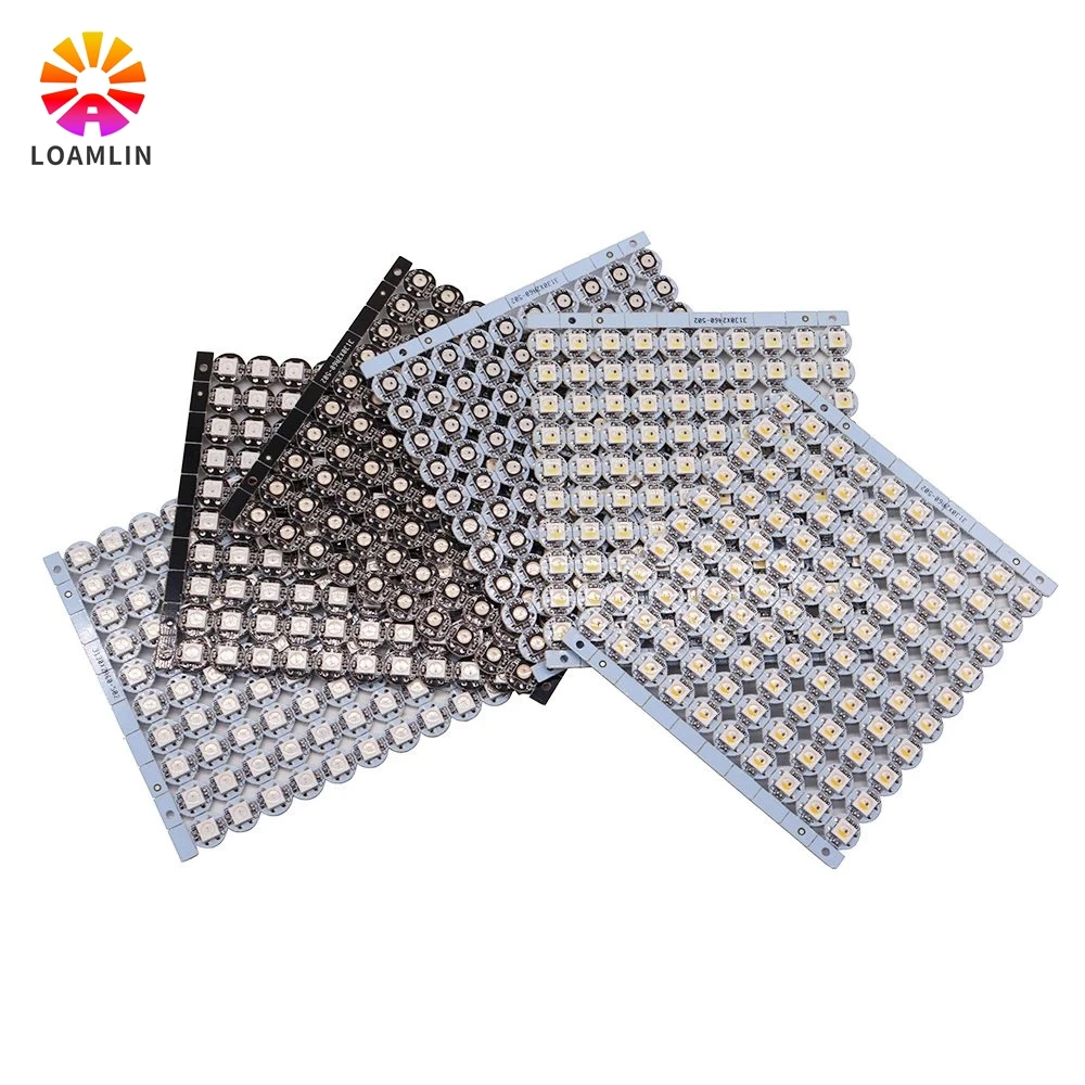 

Светодиодный чип WS2812B с радиатором, 10 ~ 100 шт., черная/белая печатная плата (10 мм * 3 мм) DC5V WS2812 IC 5050 SMD RGB светодиодный SK6812 RGBW