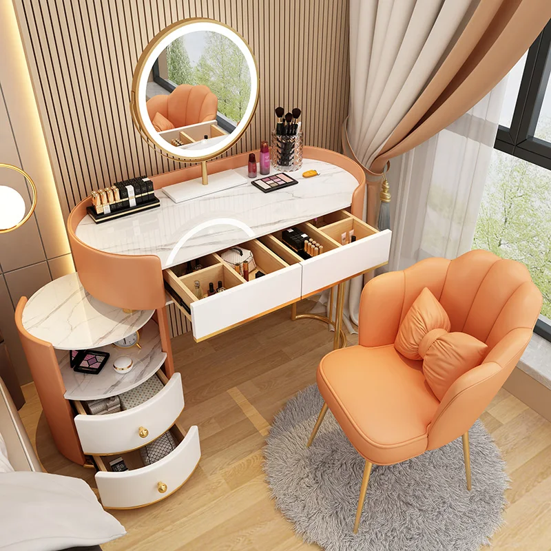 Luxury Professional Vanity Dresser Nordic Chair Drawer Mirrors Dressing Table Storage Modern Comoda Pra Quarto Bedroom Furniture