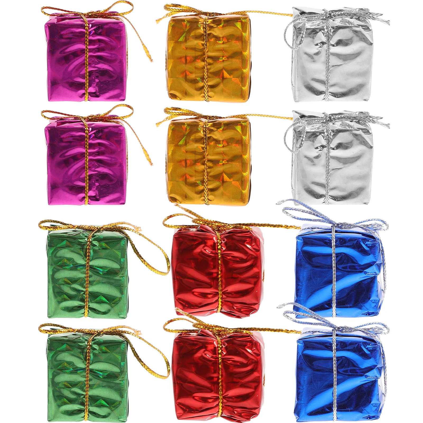 

60Pcs Christmas Tree Hanging Ornaments Mini Gift Box Shape Lightweight Foam Xmas Tree Decor Mini Christmas Ornaments