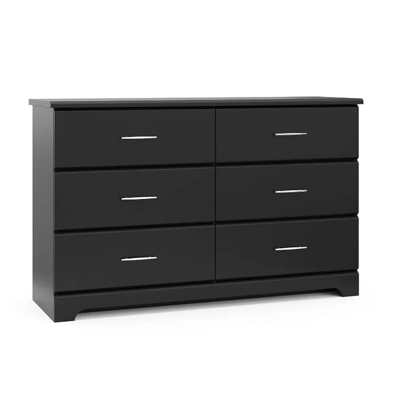 

Brookside 6 Drawer Double Dresser (Black) – GREENGUARD Gold Certified, For Nursery, Kids Organizer, Chest of Drawers