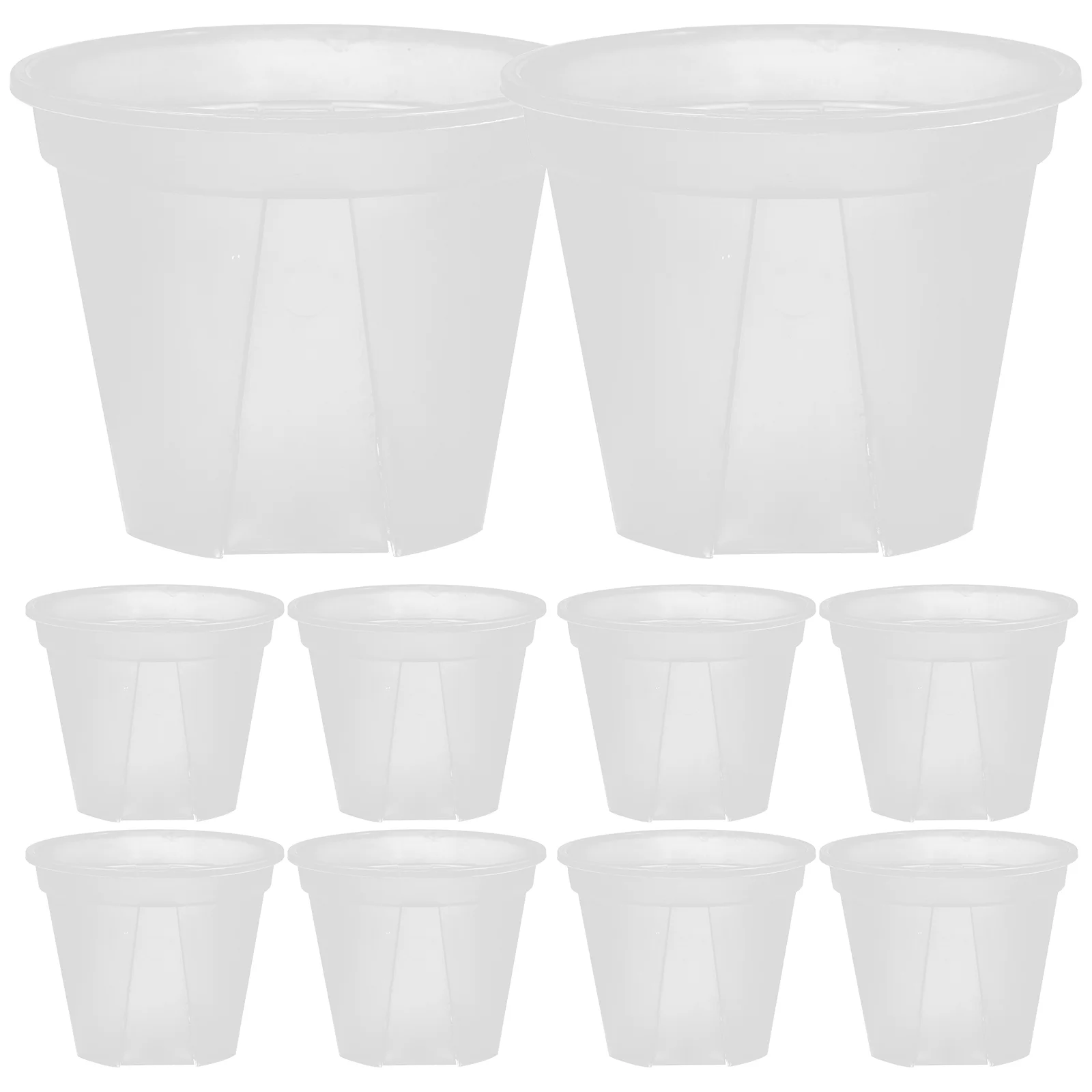 

10 Pcs Transparent Flower Pot House Plants Orchid Clear Pots Plastic for Flowers Round Nursery