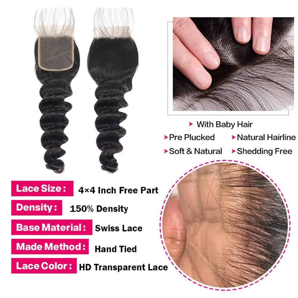 Lockige Echthaar-Bundles mit C – Deep Wave 3 Bundles With Closure Bewertung und Preis