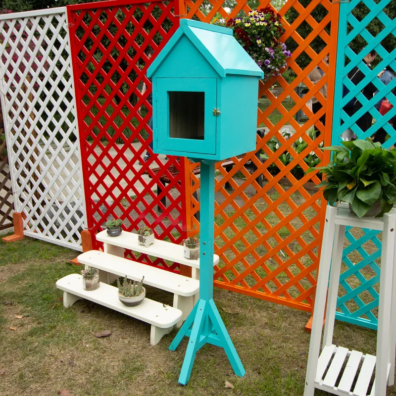 Solid wood creative villa courtyard mailbox standing outdoor rainproof outdoor home decoration suggestion box mailbox