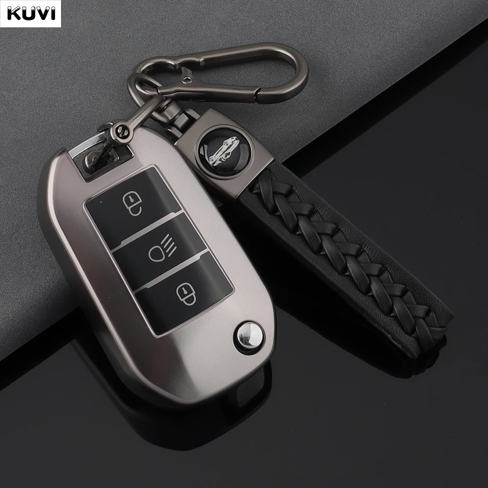 Waffengraue TPU-Autoschlüsselhülle für Peugeot 208 308 T9 508 2008, für Citroen C4, für Opel Corsa Crossland X, Autozubehör