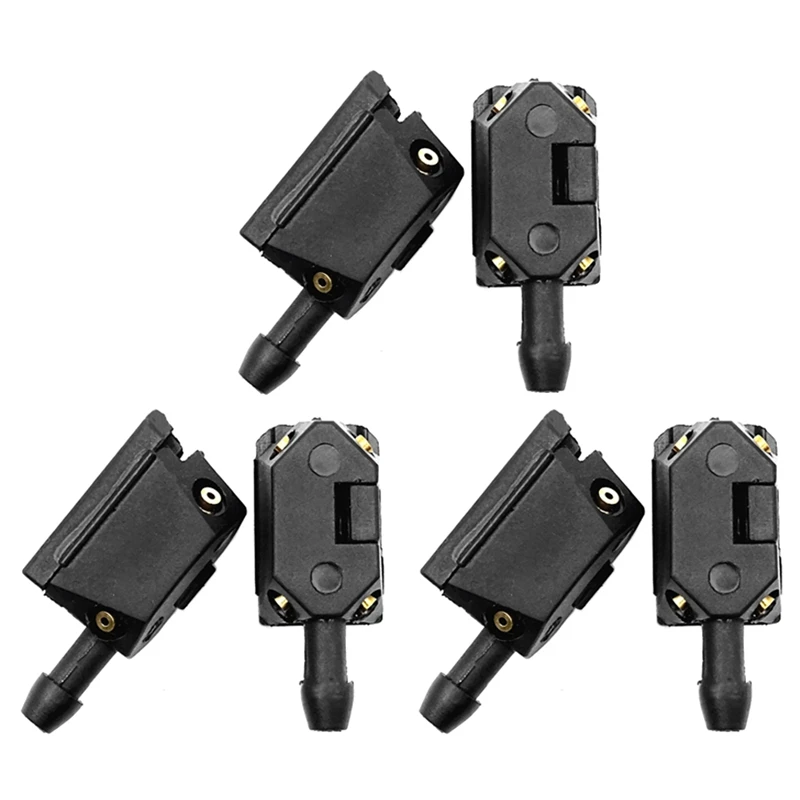 6 pçs windscreen washer jet universal preto carro braço pára-brisas arruela limpador lâmina de pulverização água jatos bocal acessórios