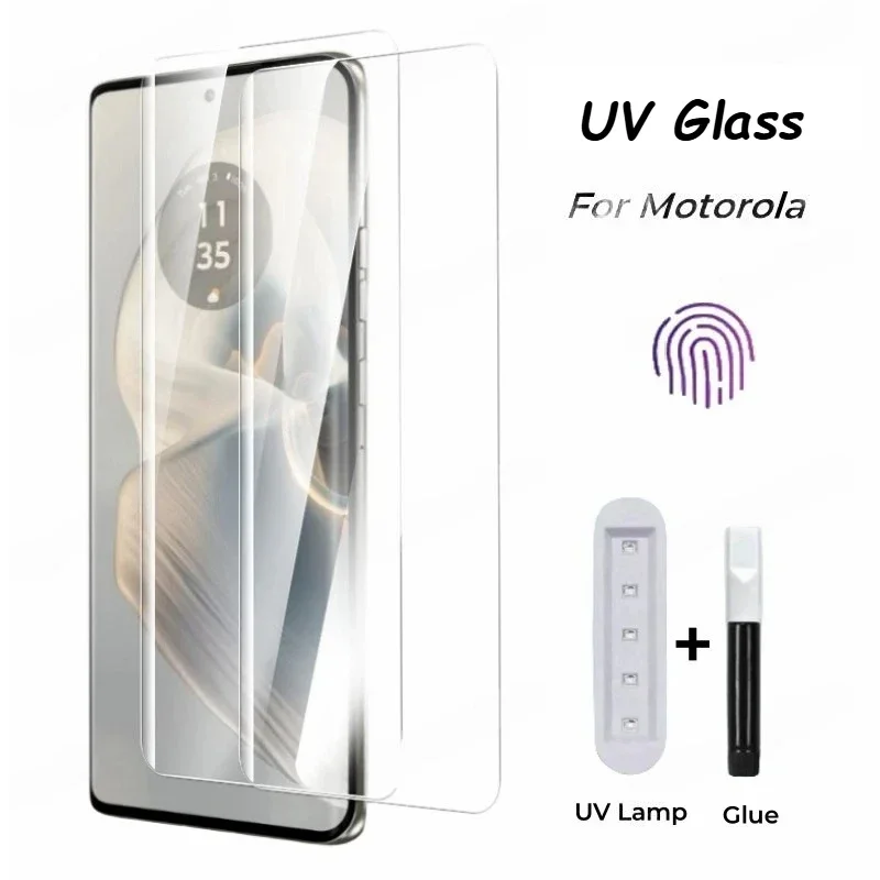

Full Glue Screen Protector for Motorola Edge 50 pro Moto edge 40 Pro 40 Neo X50Ultra Tempered Glass HD Cover with UV Lamp
