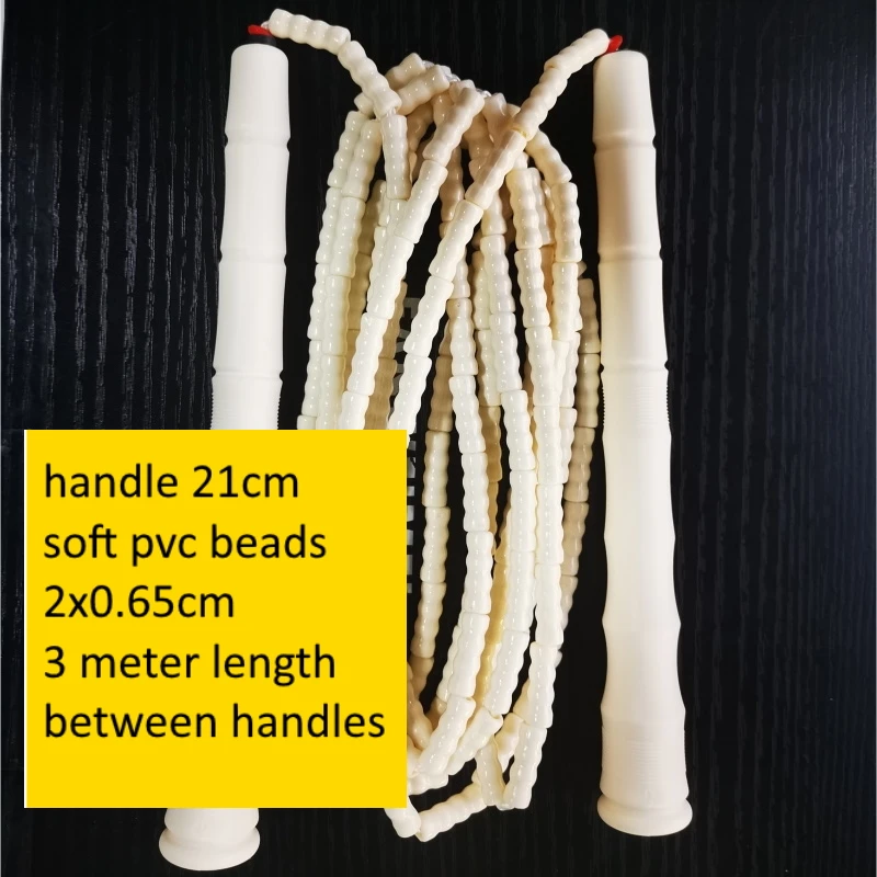 NEVERTOOLATE 3 meter length between handles soft pvc beads 2x0.65cm beading freestyle begineer jump skip rope fitness no logo