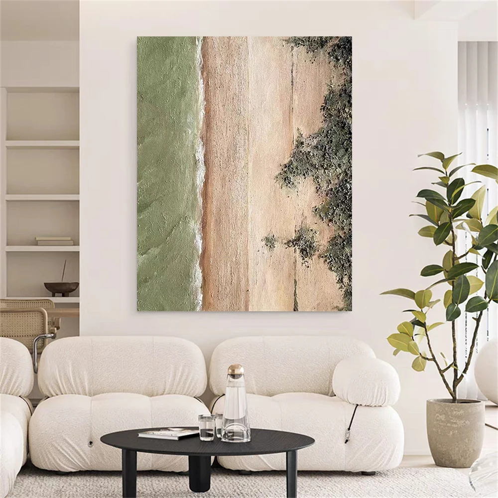

Fashion Home Drawing Pendant Modern Handmade Blue Gold Oil Painting Abstract Sky Canvas Picture Wall Art Poster Decor Live Room