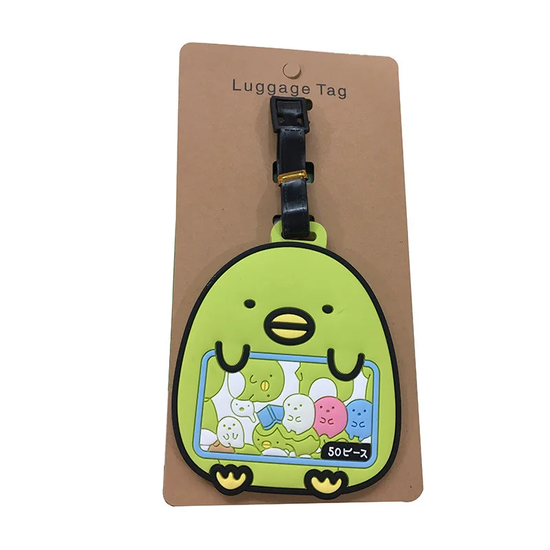 High Quality Cute Japanese Small Animal Travel Accessories Luggage Tag Silica Gel Suitcase ID Addres Holder Baggage Boarding Tag