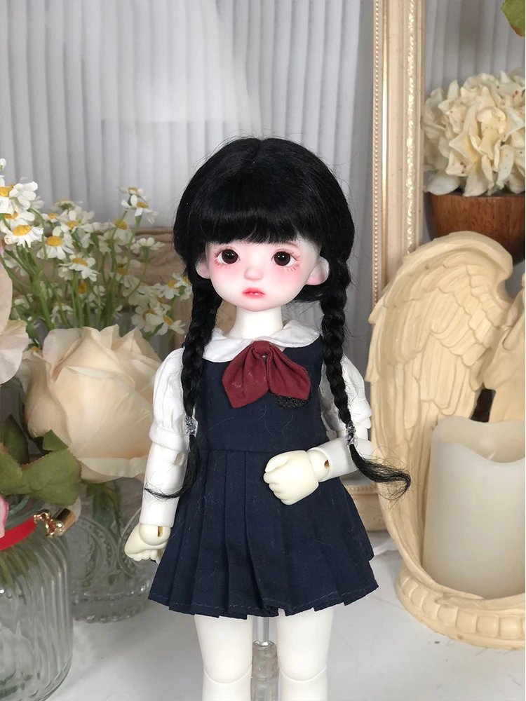 YESTARY BJD Wig Doll Mohair Hair Toy Suitable For 1/6 1/4 Dolls Accessories Wig Black Braid Hair Tress For Dolls For Girls Gifts