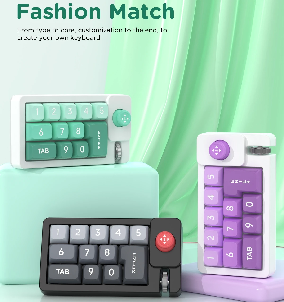 Macro Programming Mechanical Keyboard Numeric Keypad 12 Keys Joystick Control One Handed Keypad RGB Mini Gaming Keyboard K810