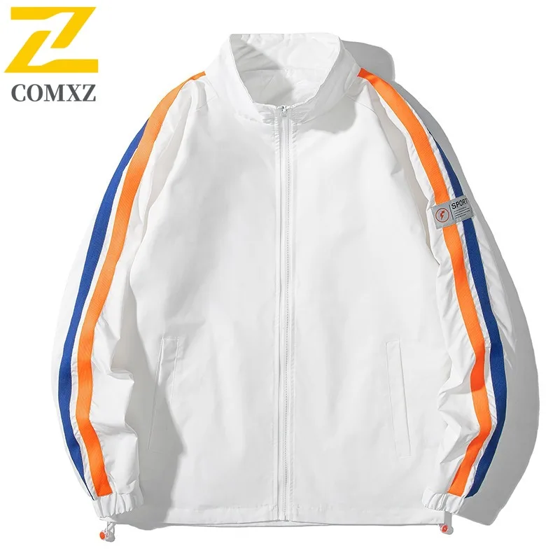 

COMXZ 2025 Men Jacket Casual Fashion Stand Collar Coat Spring Autumn Student Loose Fit Big Size Trendy Outerwear