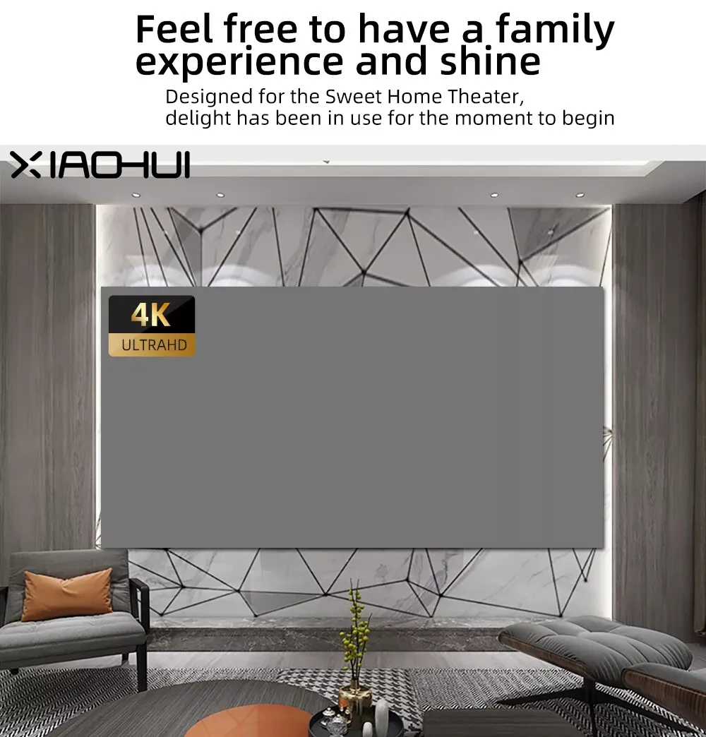 

XIAOHUI простой проектор для улицы, полиэстер, мягкая занавеска, 110 дюймов, 16:9, портативный HD 4K, проекционный экран для фильмов, мягкий экран