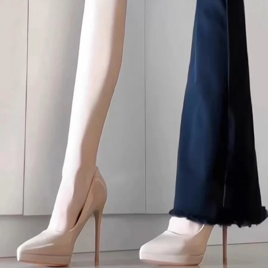 

Red Bottom High Heels Waterproof Platform Pointed Toe Thin Heel Women's Shoes Spring Summer Autumn Winter Casual Fashion