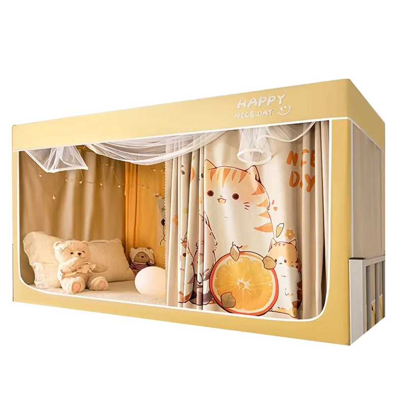 

University student dormitory blackout bed curtain mosquito net integrated all-inclusive closed single upper and lower bunk