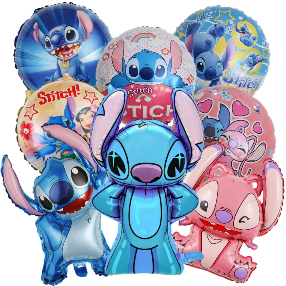 8 ชิ้น Disney Lilo & Stitch บอลลูนปาร์ตี้ Stitch อลูมิเนียมฟิล์มบอลลูนชุด Baby Shower Birthday Party ตกแต่งของเล่นเด็กของขวัญ