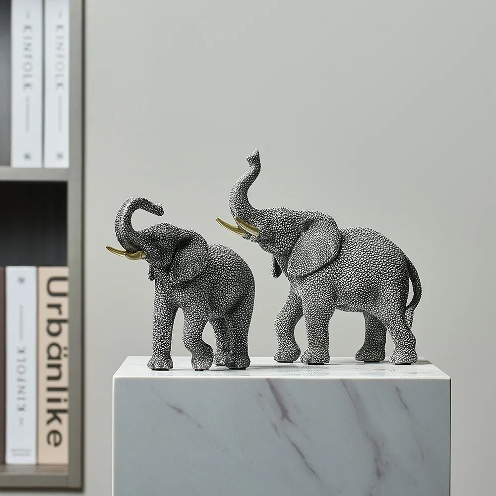 Resin Elephant Statue & Sculpture Ornaments Pretty Luxurious Home Decoration Modern Home Office Wine Cabinet Accessories Gift