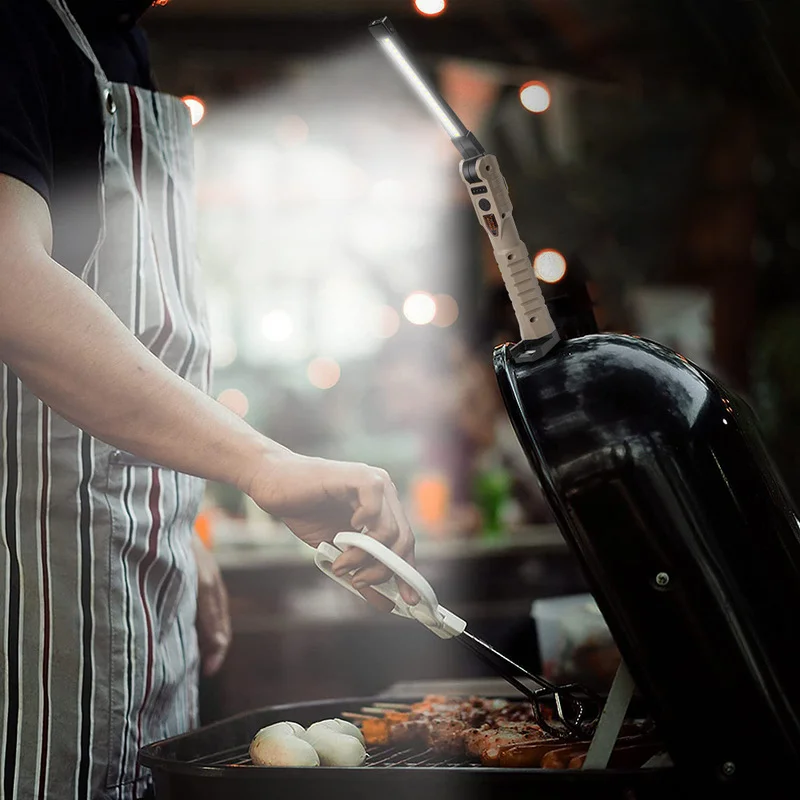 Folding COB XPE LED Handheld Flashlight Red SOS Strobe USB Rechargeable Waterproof Work Light Magnet Car Inspection Lamp