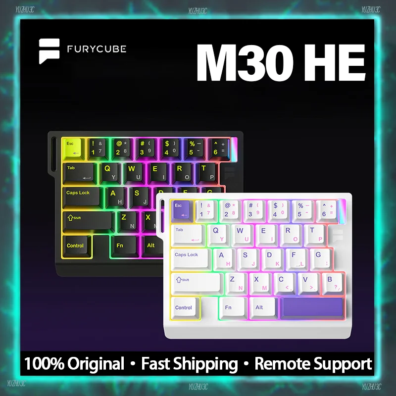 

FURYCUBE M30HE Gaming Keyboard Split Mini Keypad Hall Effect Switch 0.1ms Latency 0.01mm RT Accuracy Support DKS MT Web Driver