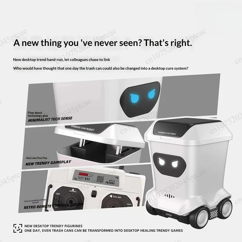 Decoration For Adults Funny Birthday Gift Remote Control Trash Can Robot Mini 4wd Rc Car Office Desktop Trendy
