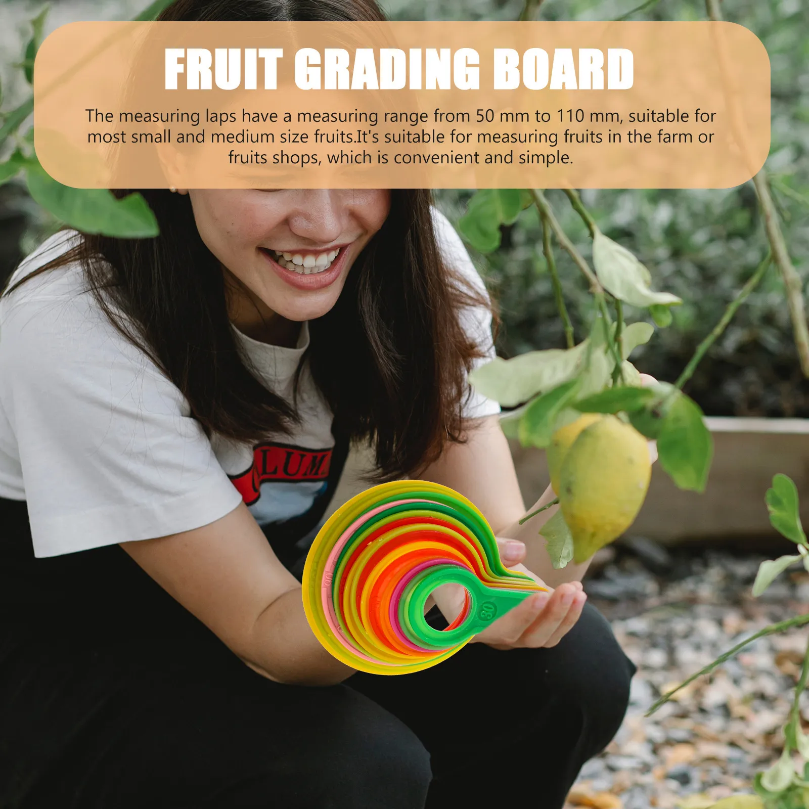 

1Set Easy-Use Plastic Fruits Measuring Lap Diameter Gauge Ring 50-110Mm for Fruit Grading Classification in Orchard Shop