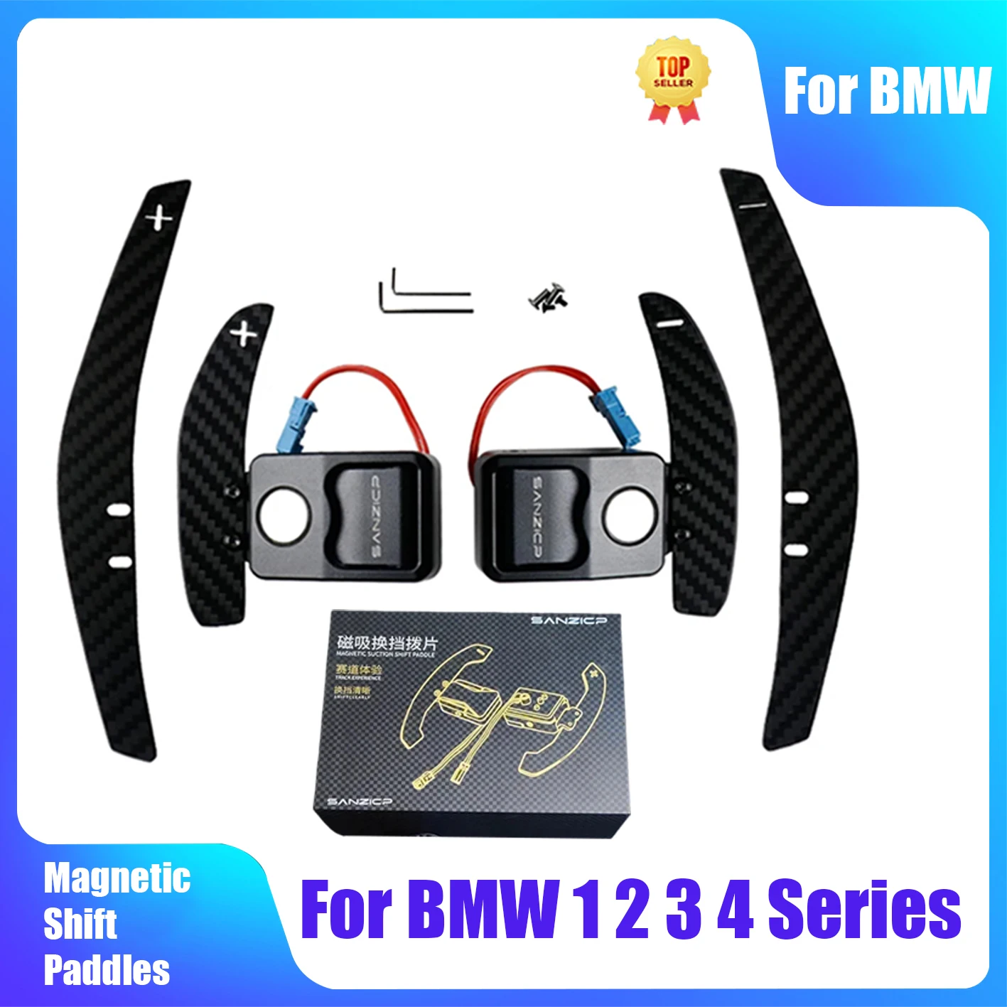 

For BMW 1 2 3 4 Series F20 F30 M2 M3 M4 X5M X6M I5i 8 ( F10 is NOT included )Steering Wheel Magnetic Shift Paddle Carbon Fiber